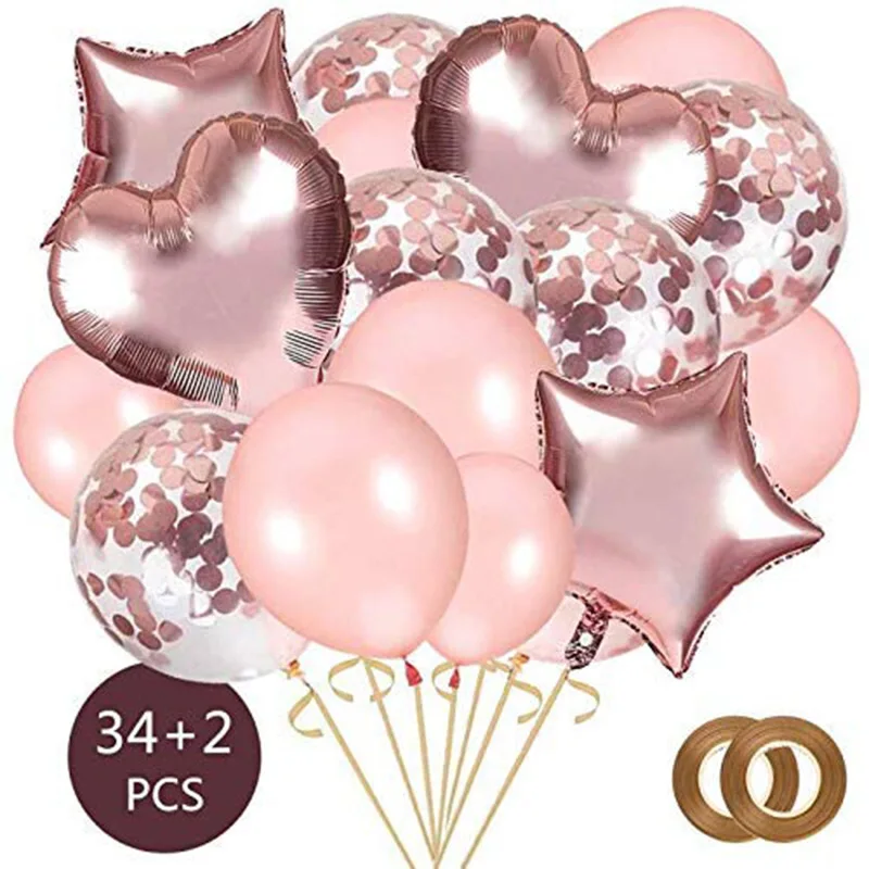 

Valentine's Day, Wedding Day, Party Decoration and Decoration, Love Aluminum Foil Balloon, Rose Gold Set Balloon