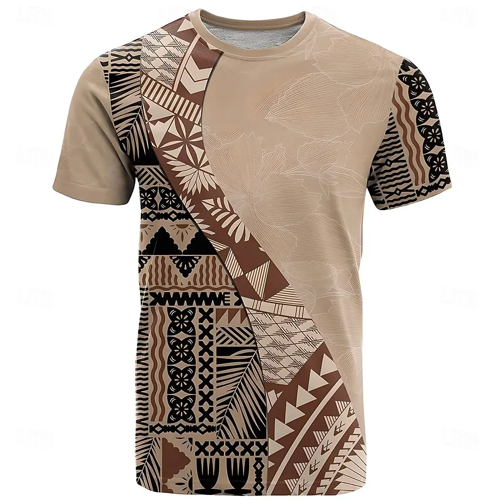 Men's Paisley Aztec T Shirt Short Sleeve T shirt 3D Print Crew Neck Shirt Fashion Ethnic Street Daily