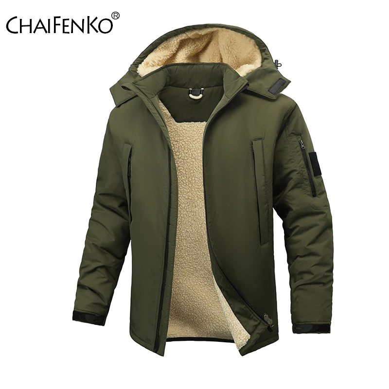 Men Keep Warm Solid Parka Winter Fashion Versatile Removable Hat Casual Coat New Comfort Fleece Thickening Keep Warm Jacket Men