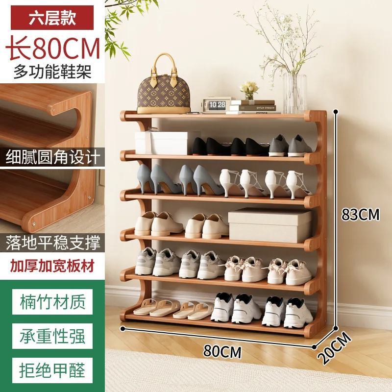 

Wooden Shoe Rack Shoe Storage Shelf 6 Layer Shoes Holder Rack Multi-Function Shoe Organizer Shelf for Living Room