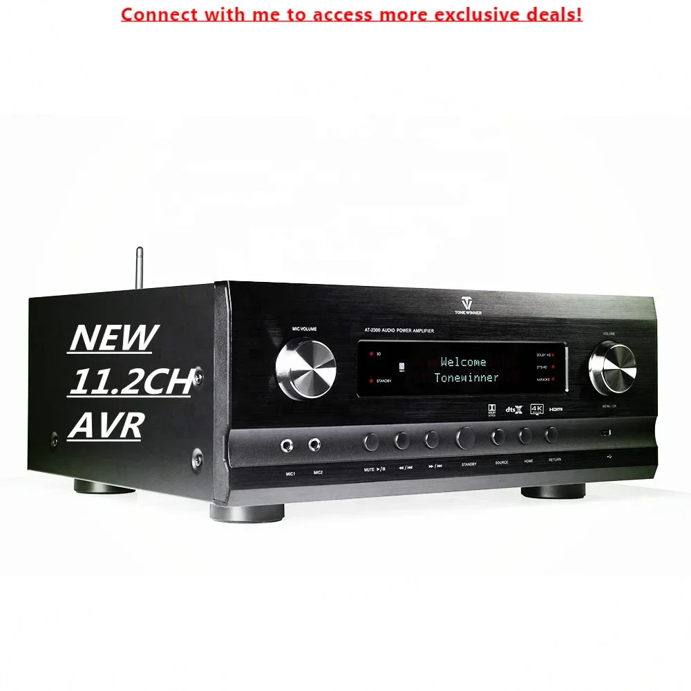 

ToneWinner AT-2000 Dolby Receiver 160W*11 8oh 4K HDMI ARC Automatic EQ Test Support Smart Phone APP Control Integrated Amplifier