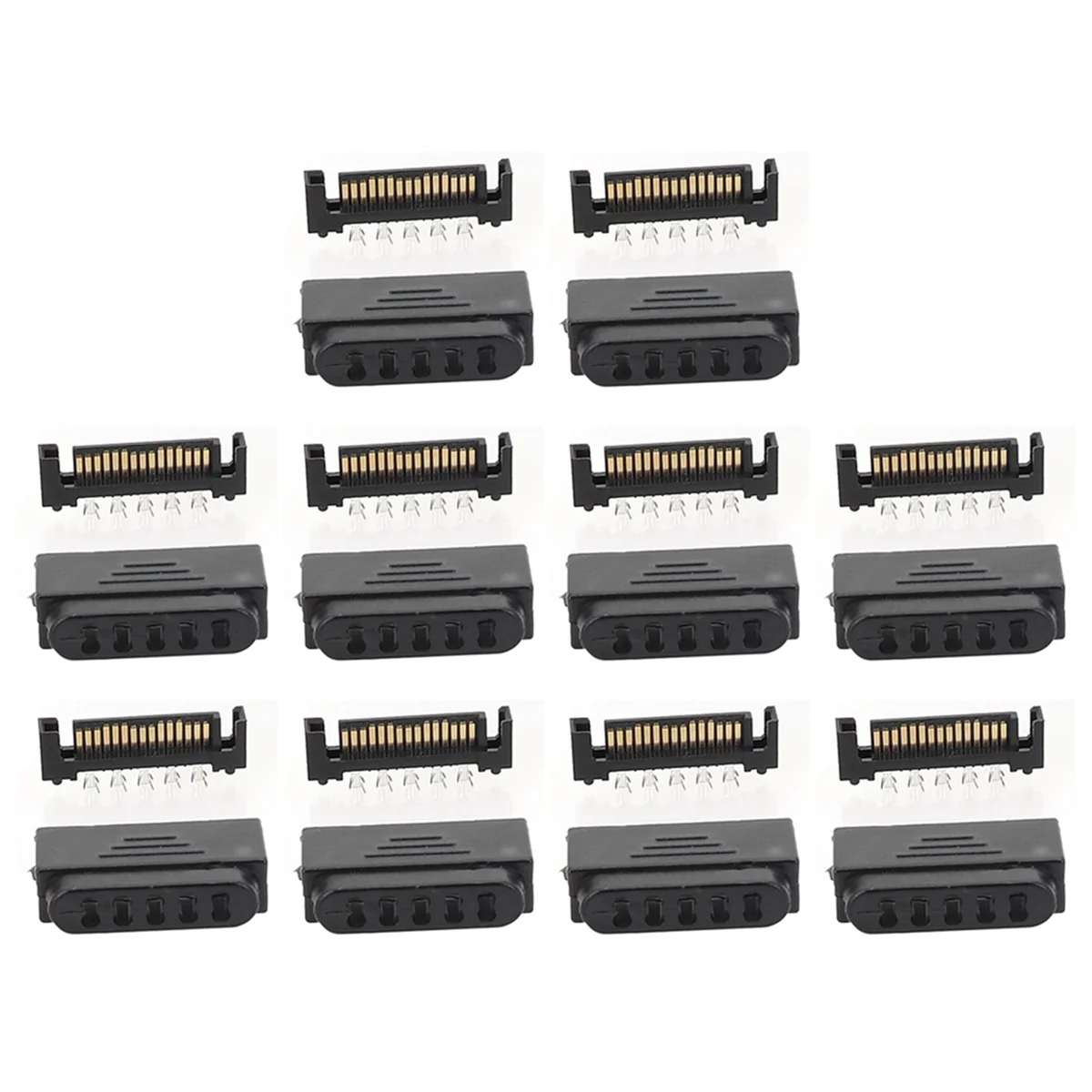 10Pair L29-Sata Plug 5 Holes SATA Male SATA Male Socket Serial Port 15P Power Connector Shell Plug and ShellAB32