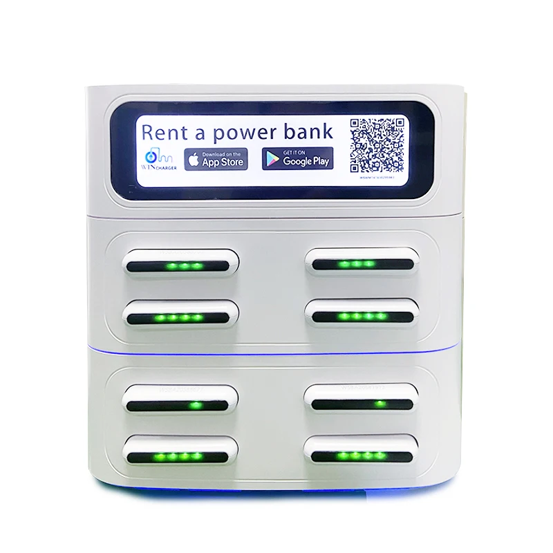 

Battery charger shared power bank rental charging station with 8 slots