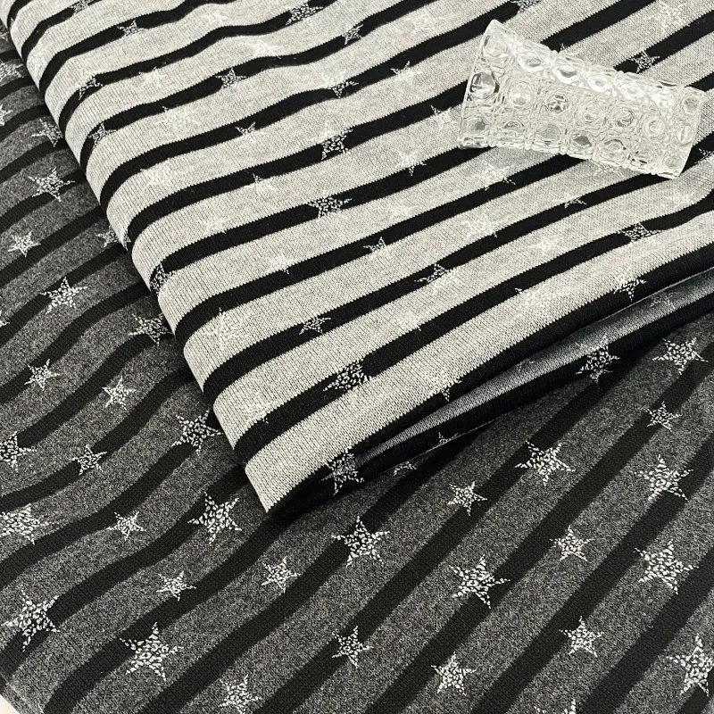 Vintage Distressed Star Stripe Knit Fabric Soft Breathable Stretch Durable Doll Clothes Dress Coat Handmade DIY Sewing