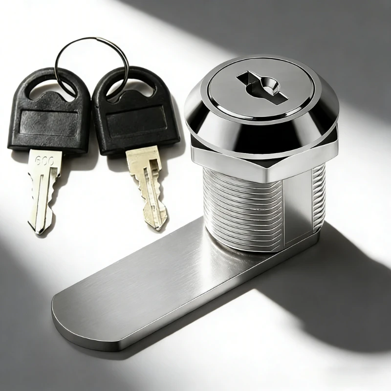 16/20/25/30mm Cam Lock Set with 2 Keys & 4 Lock Plates, Cabinet Drawer Mailbox Locker Security Lock