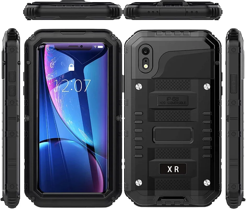 Heavy Duty Military Waterproof Metal Case for iPhone 13 14 11 12 Pro Max XS X XR 8 7 6s Plus Shockproof Dustproof Rugged Cover