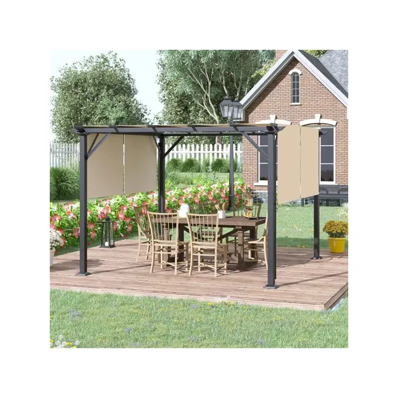 

Уличная беседка с навесом для патио, сада или заднего двора, простая сборка и устойчивая к атмосферным воздействиям конструкция, идеально подходит для