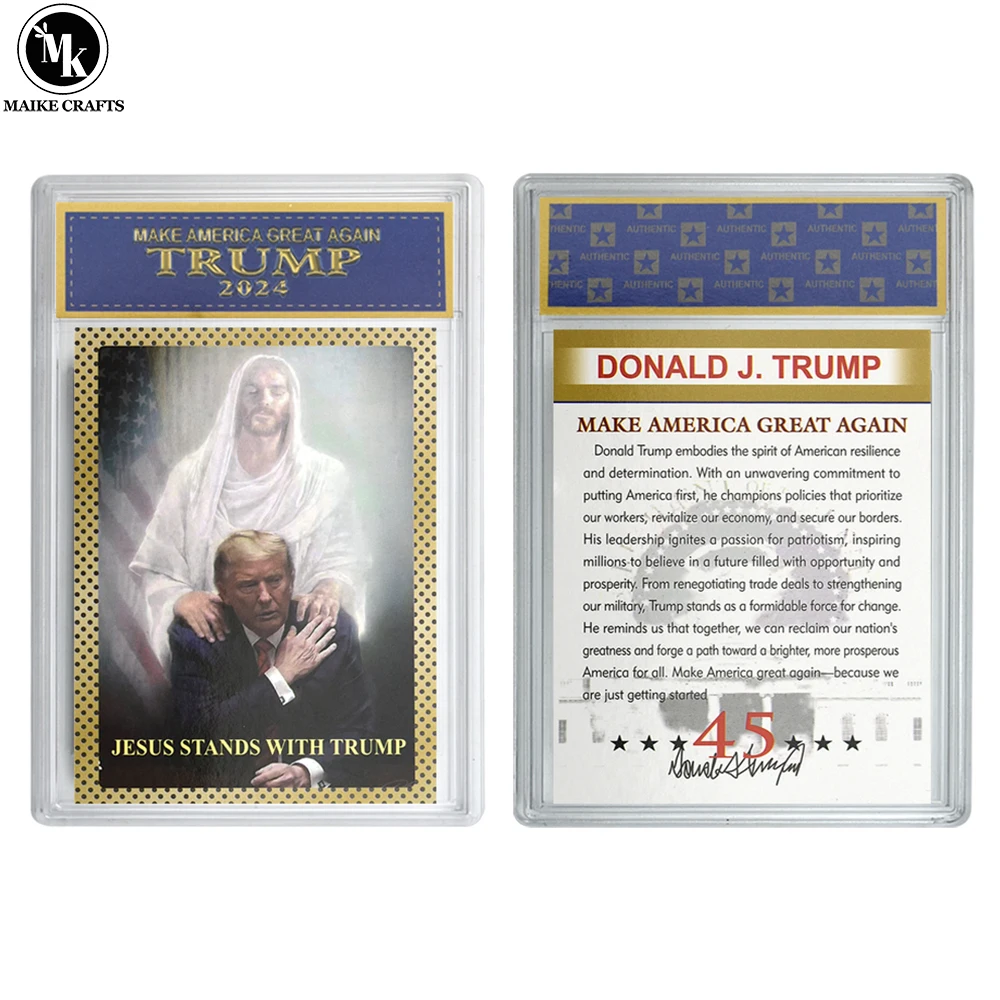 

2024 US President Jesus Stands with Trump Make America Great Again Rating Card Collectible Card Supporter Fan Commemorative Gift