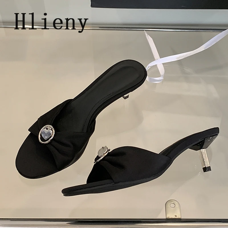 

Hlieny Summer Woman Slippers Fashion Crystal Open Toe Thin Low Heels Shoes Street Style Stripper Party Slides Zapatos De Mujer