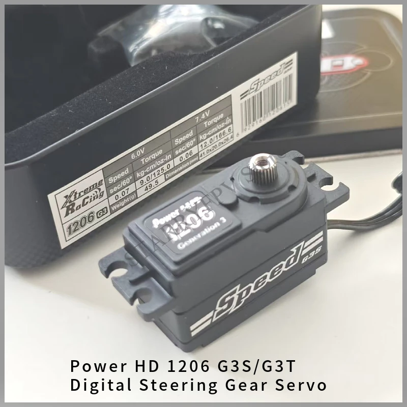 

Power HD 1206 G3 Короткий цифровой рулевой механизм Сервопривод с металлической шестерней Сервоприводы Racing RS Drift DS G3S / G3T 3-го поколения