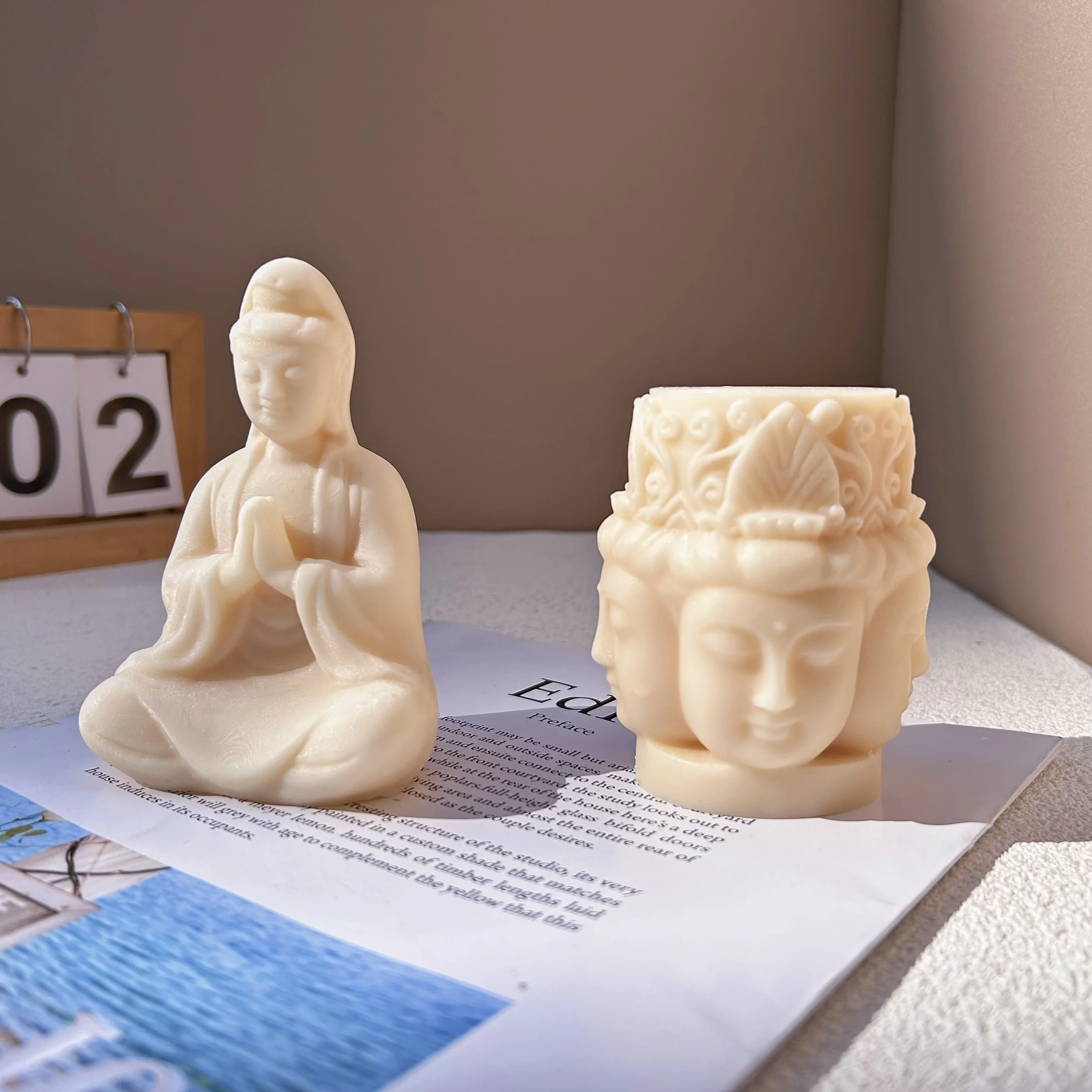 2023 New Buddha Statue Candle Silicone Mold 3D Buddha Statue Gypsum Cement Resin Silicone Mold DIY Buddhist Decoration Crafts