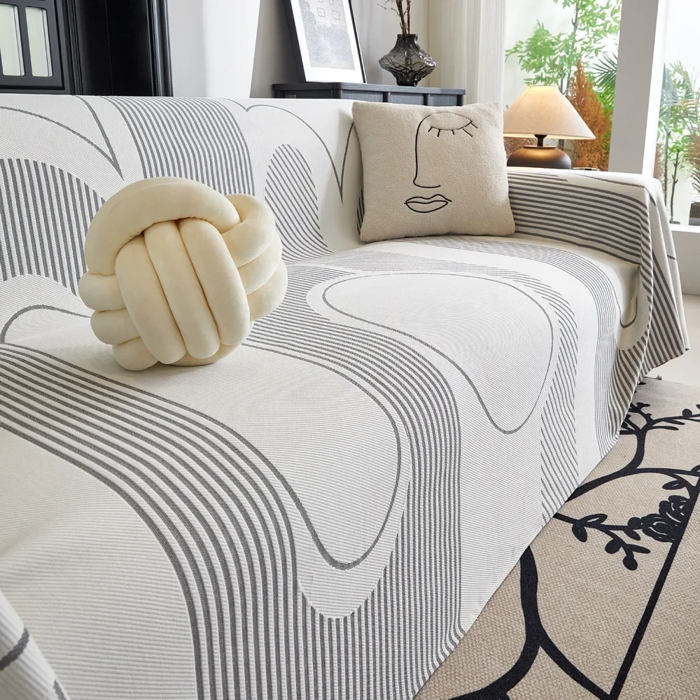 Summer Cooling Ice Silk Sofa Towel for Living Room Multifunction Sofa Blanket Protector Cover Universal All Inclusive Cushion