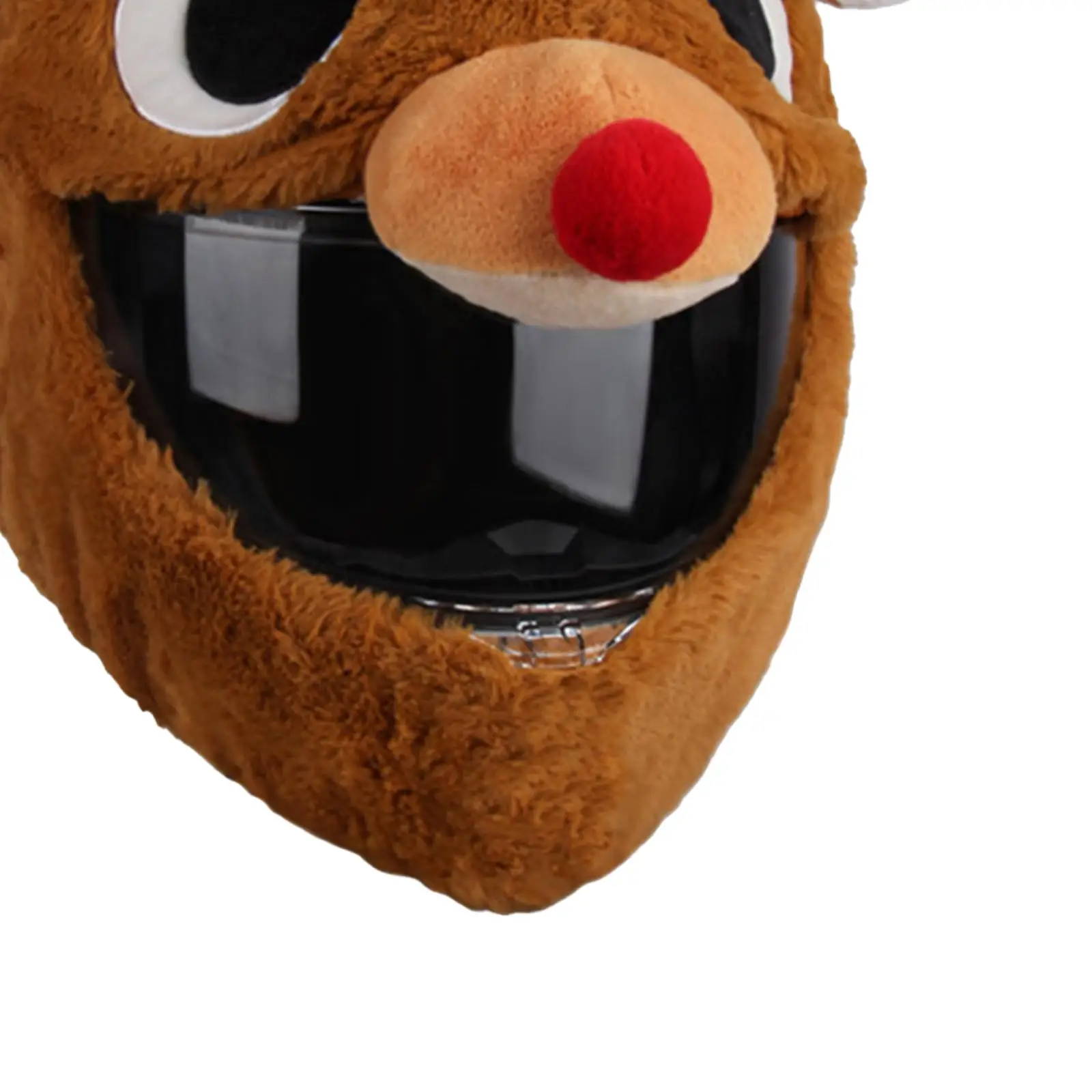 Universal Elk Shaped Plush Helmet Cover Motorcycle Decoration Accessories for Full Face Helmets Outdoor Use