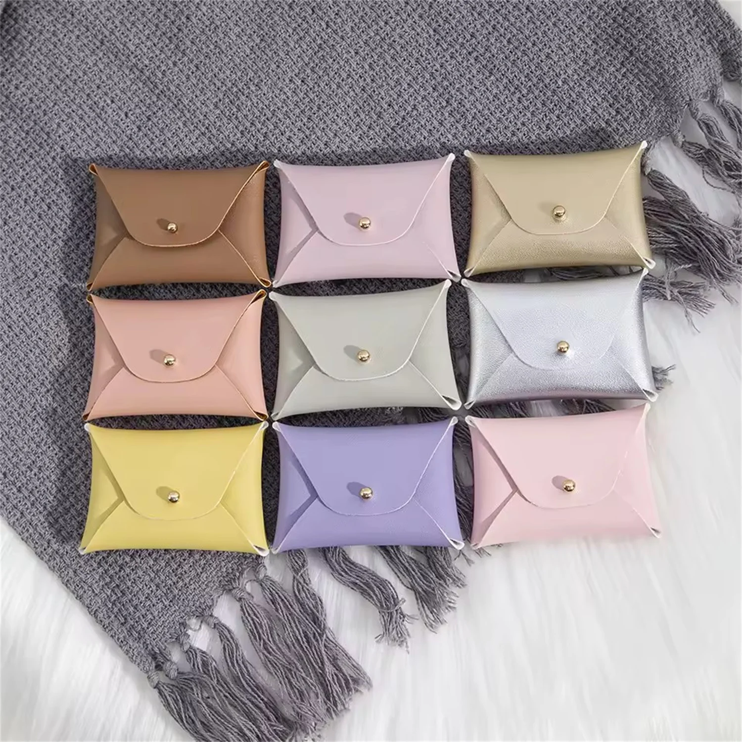 

Custom Logo Vintage Jewelry Pouch PU Leather Packaging Bag Earrings Bracelet Necklace Rings Storage Organizer Button Dust Sack