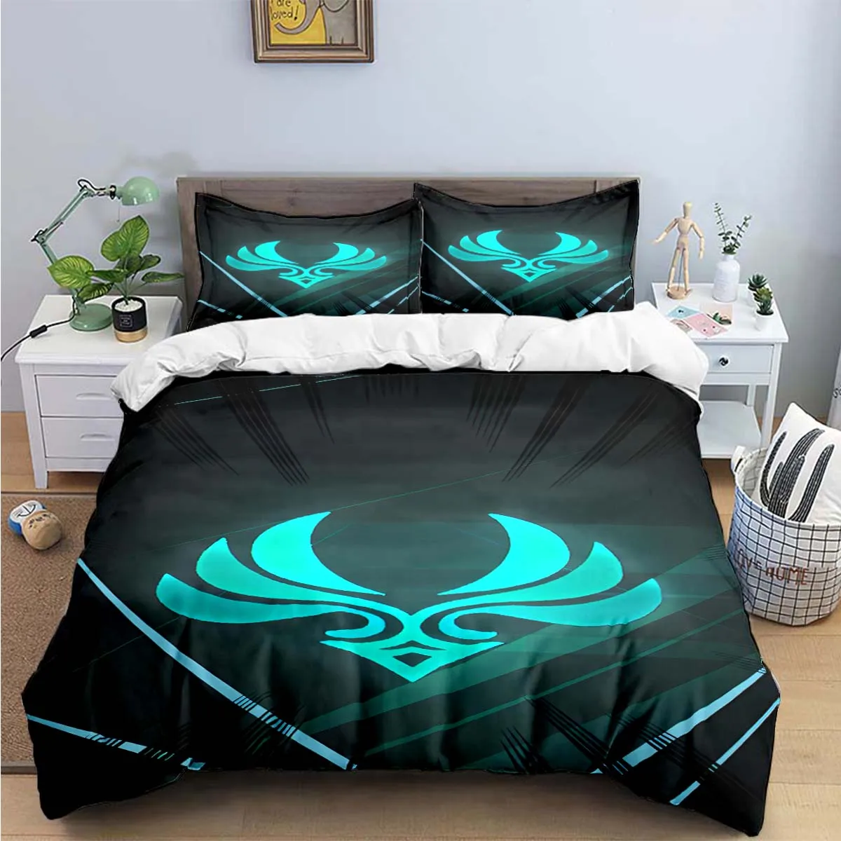 

Fashion Popular Game G-Genshin Elements Print Bedding Supplies Set Duvet Cover Bed Comforter Set Bedding Set Luxury Gift