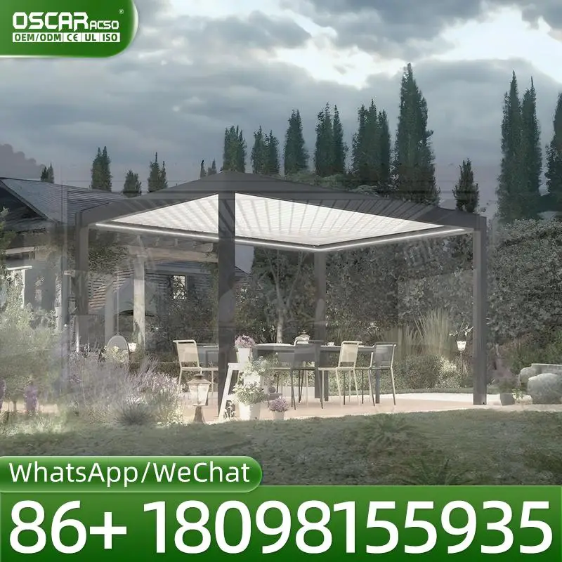 Luxury Modern Aluminum Waterproof Bioclimatic Pergola for Outdoor Backyard Recreation Area pergola