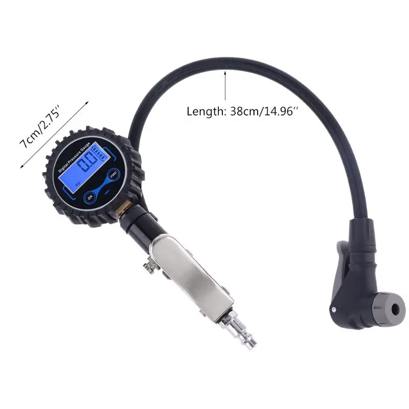 Practical Digital Tire Inflator with Hose Pressure Gauge Heavy Duty Quick Decrease Tire Pressure 0.5 Display DropShipping