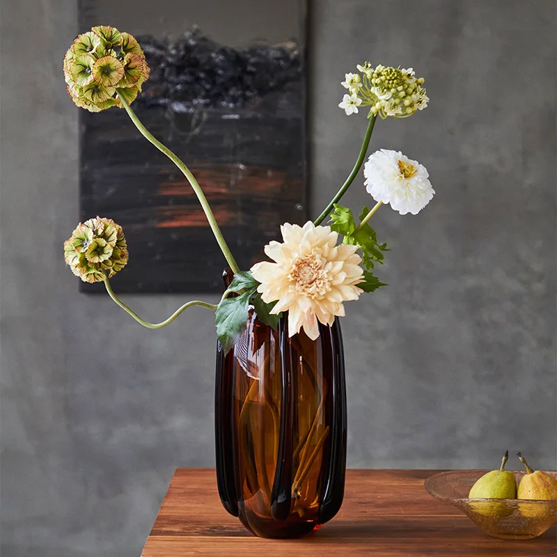 Creative Handcrafted Silk-wrapped Glass Vase Glass Vase Transparent Vase Flower Arrangement Accessories Home Decoration