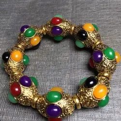 100% natural Jewel inlaid Bracelet bracelets jade jewelry Green chalcedony Bracelet Men's and women's bracelets gifts