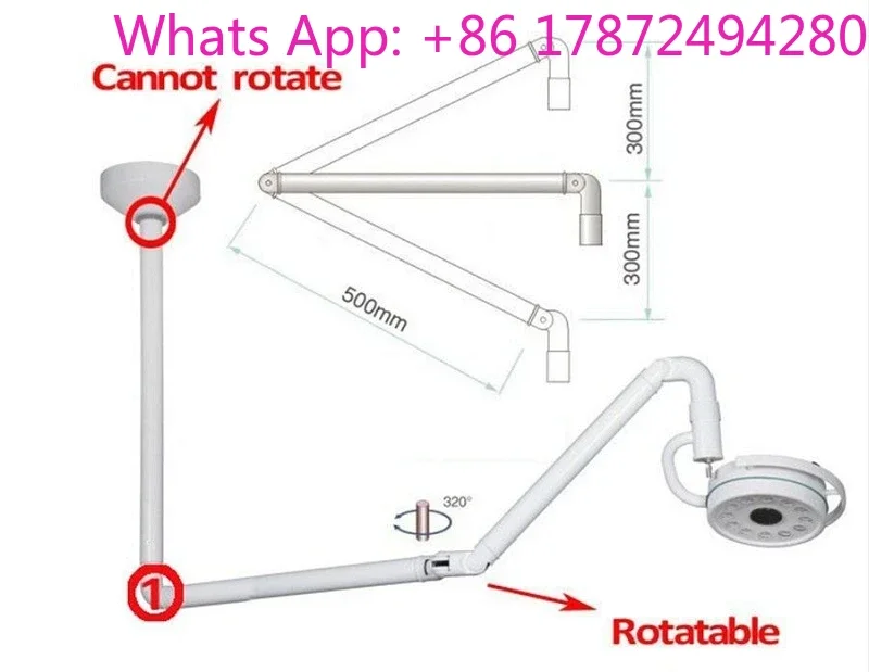 

36W LED Oral Operating Medical Exam Light - Ceiling Mount Shadowless