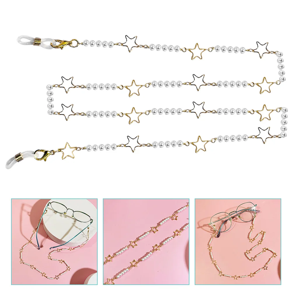 

Eyeglass Chain Alloy Pearl Necklaces Mobile Anti Lost Lanyard for Women Glasses Strap Travel Office Dating Beach