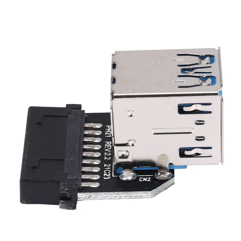 20Pin to Dual USB3.0 Adapter Connverter Desktop Motherboard 19 Pin/20P Header to 2 Ports USB a Female Connector,PH21-DTA9