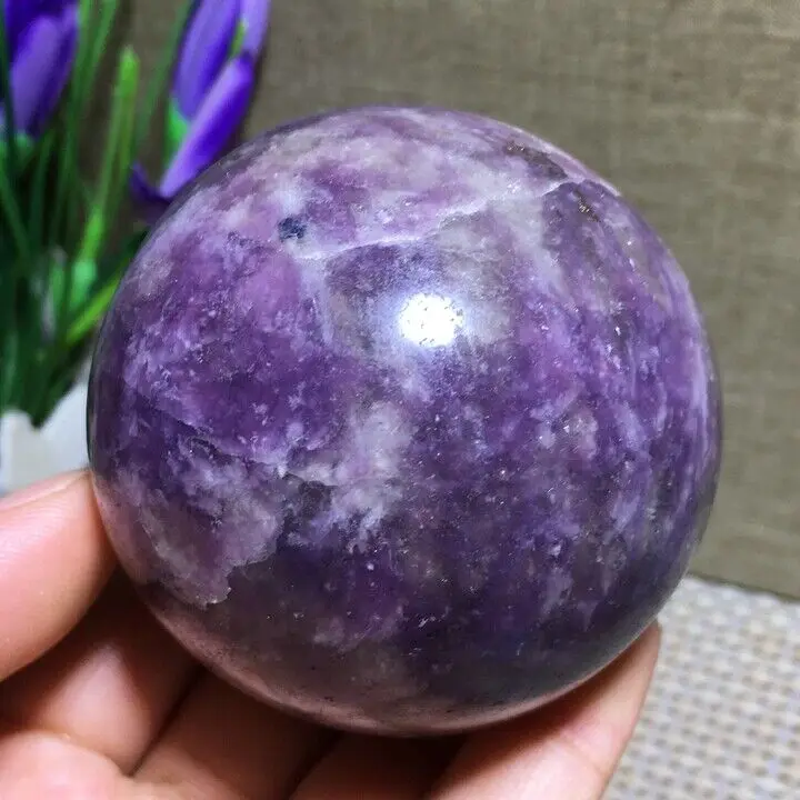 

Natural Lepidolite Purple Mica Globe Reiki Crystal Sphere Ball Healing