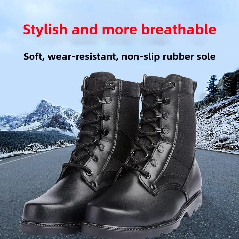 

Men's High-Top Steel-Toe Security Boots Wool Boots Mountain Climbing Shoes Outdoor Camping Travel Gear Men's Boots