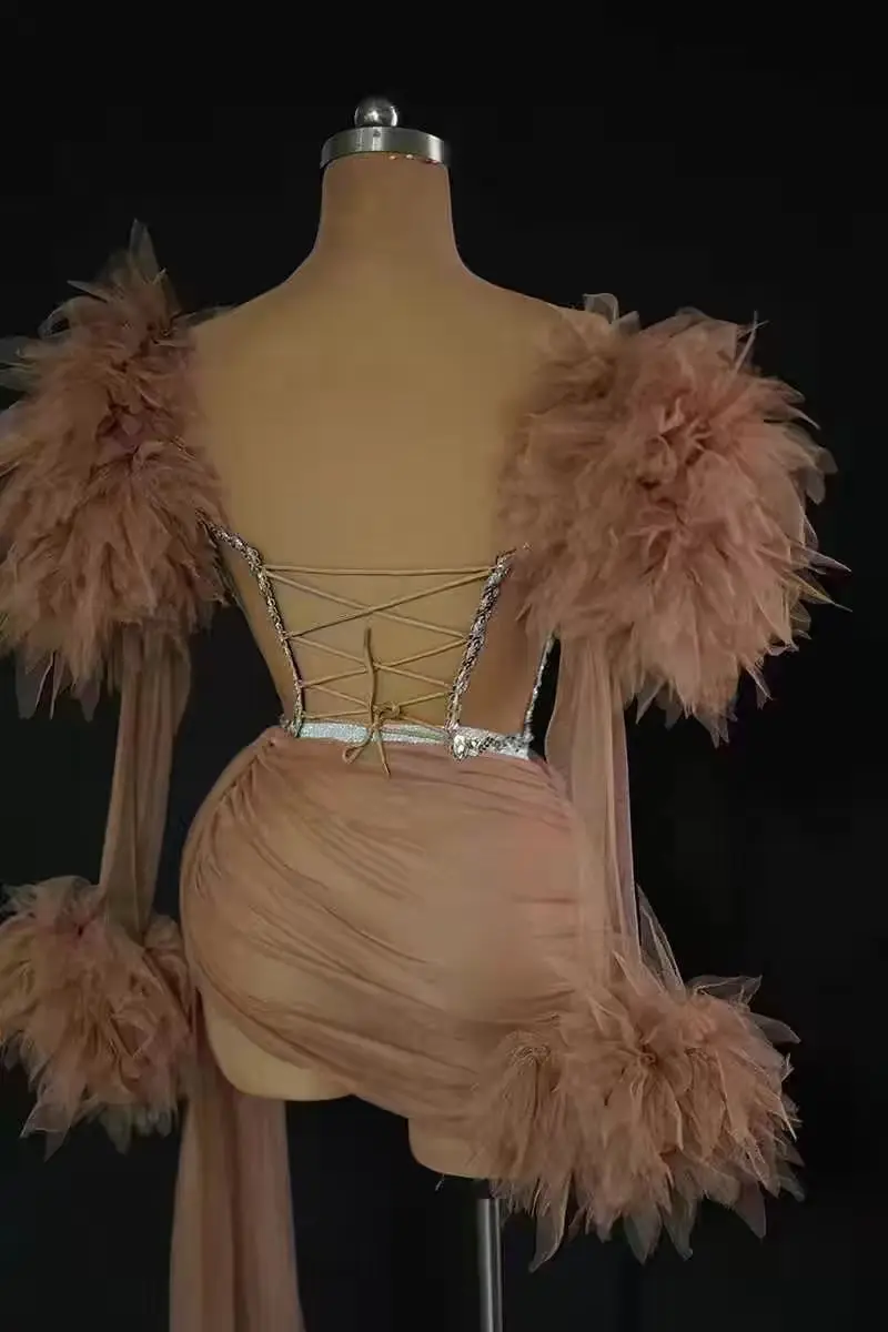Personalisiertes dunkles Tube-Top, sexy ultrakurzer Geburtstagsparty-Prinzessinnenrock, Damen-Gruppenbühnen-Singkostüm – Detail 11