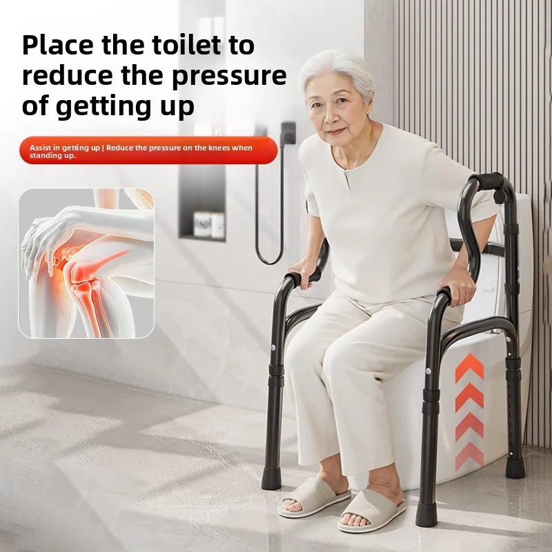Heavy-Duty Stand-Assist Walkers, Supports Up To 440lbs, Multi-Purpose Mobility Aid Toilet Safety Rails for Toilet Safety and Nar