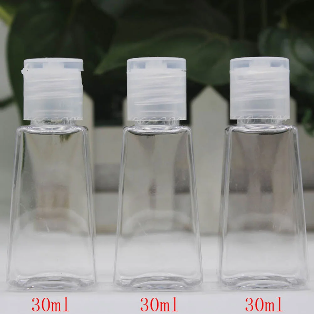 10pcs 30ml Trapezoidal Empty Hand Bottles Refillable Plastic Container Transparent Gel Bottle Plastic Bottles