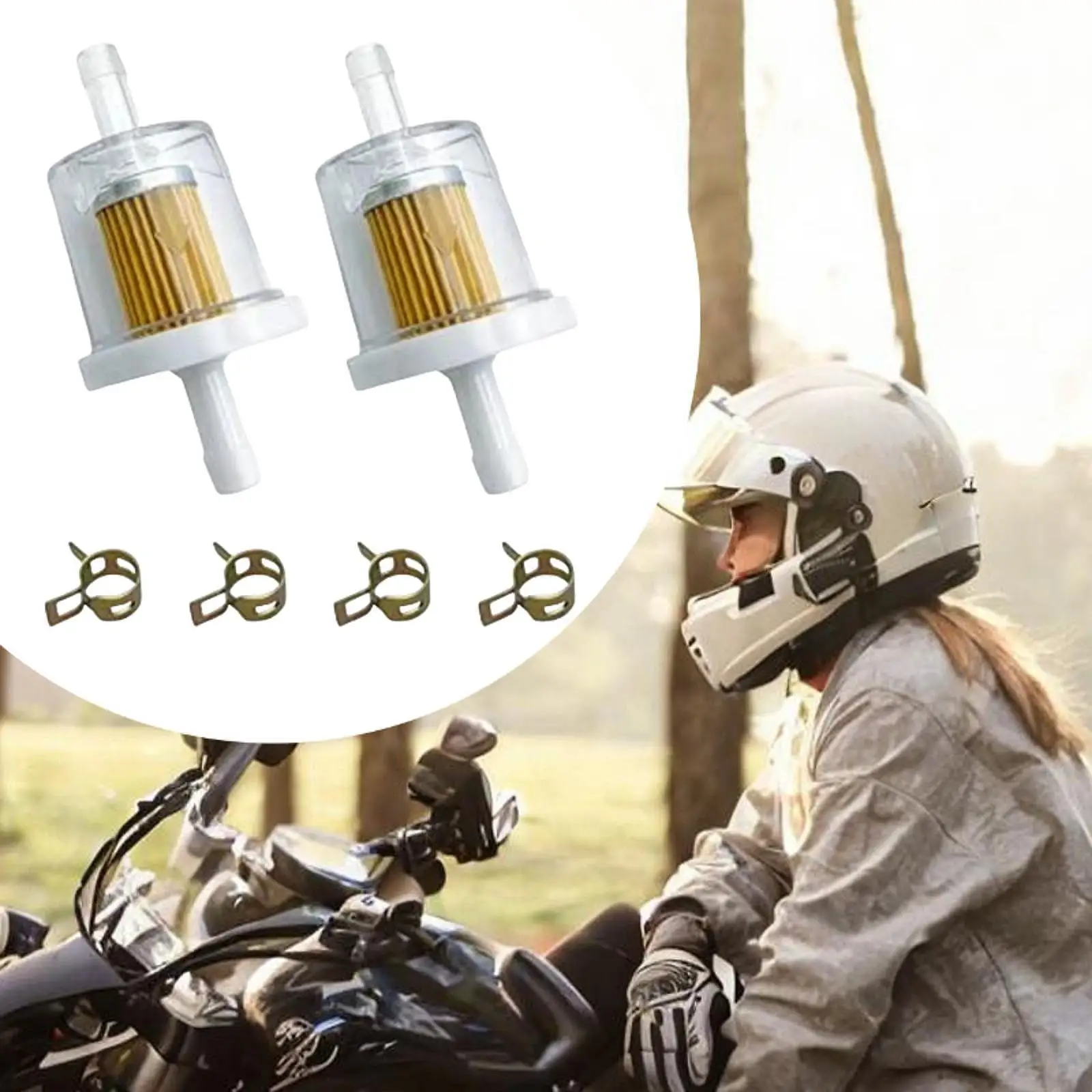 Transparent Inline Oil Filter for Motorcycle Universal Gas Tank Fuel Separation Filter for Oil Cup Accessories