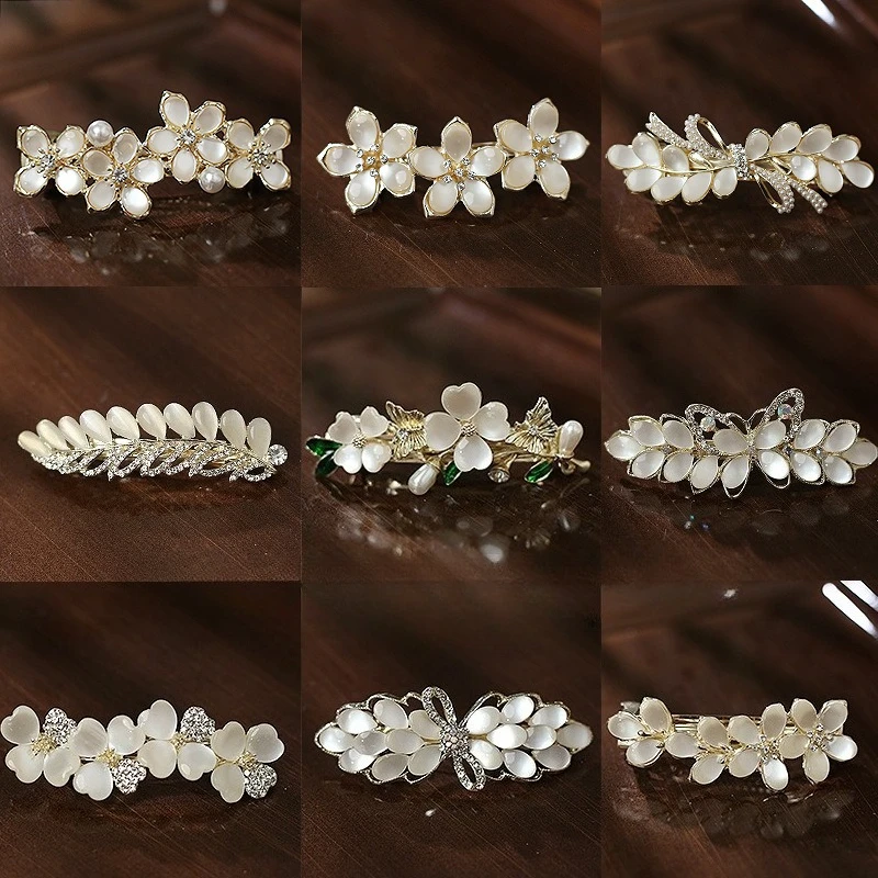 1 European style elegant flower studded diamond hairpin set suitable all seasons for dinner/wedding styling hairbows for girls