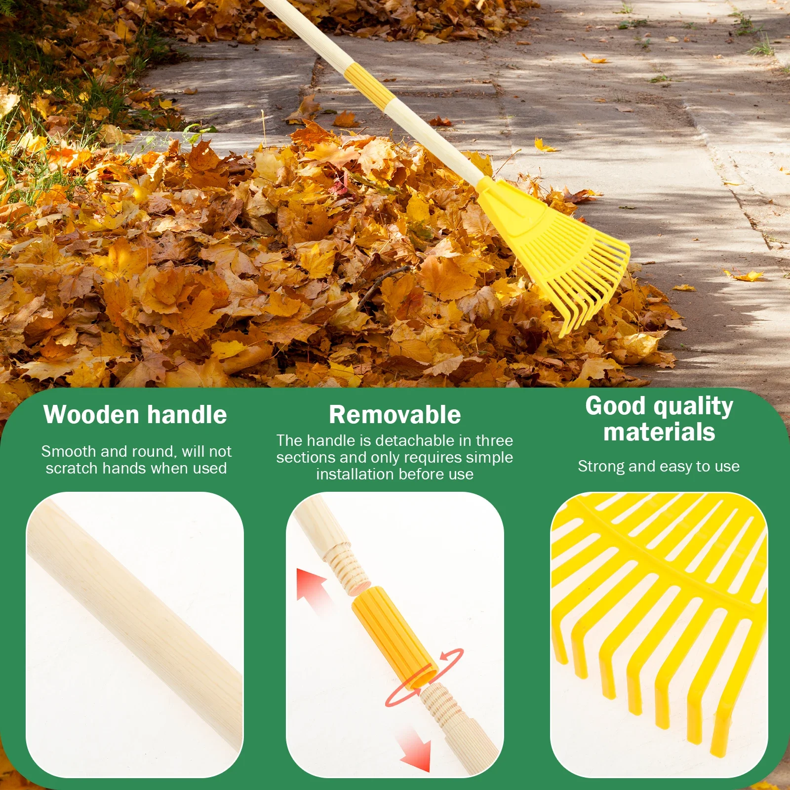 2Pcs Kids Leaf Rake Adjustable - Gardening Tools For 10 Year Olds recension och pris