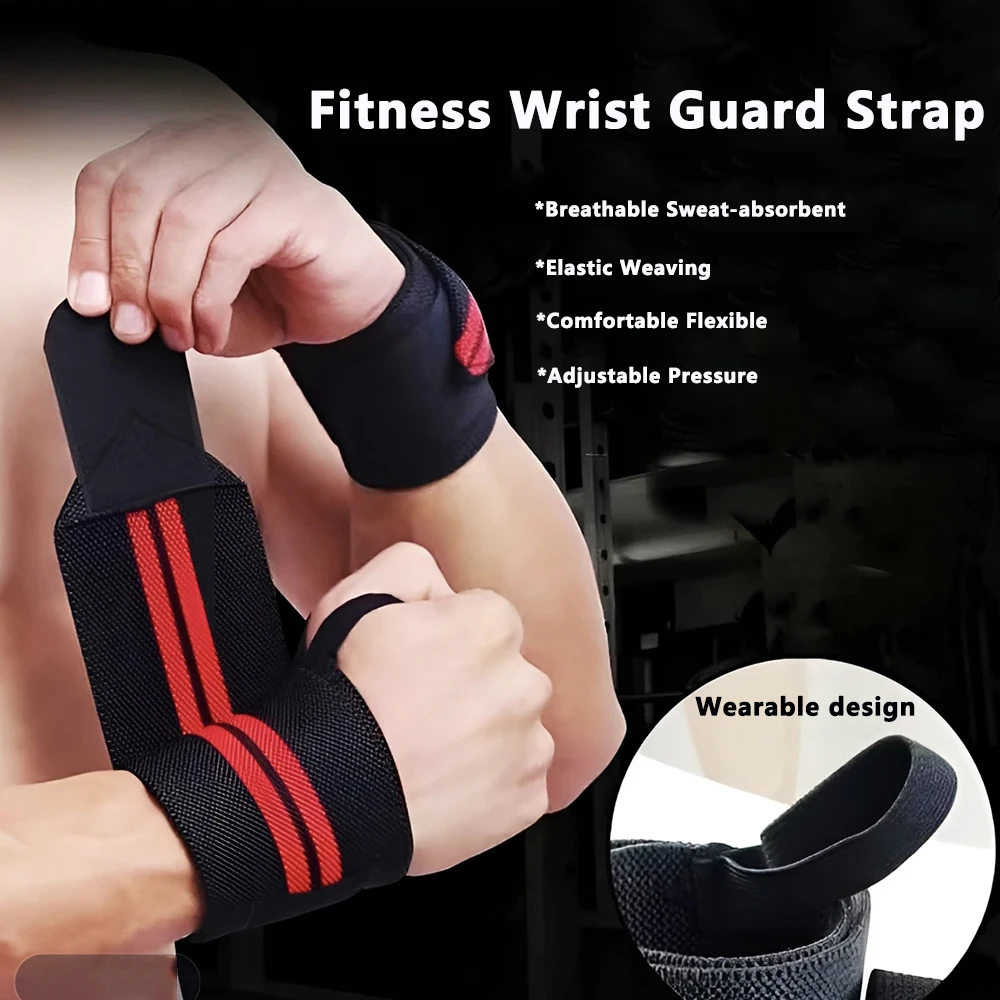 

2Pieces Adjustable Wrist Guard Fitness Elastic Wristband for Men Women Powerlifting Wrist Protector Anti-sprain Training Strap
