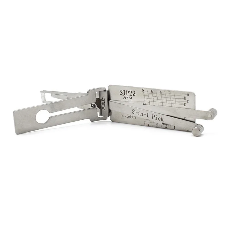 Lishi SIP22 2 in 1 Lock Pick Decoder Ignition Car Door Open for Fiat Model Vertical Milling