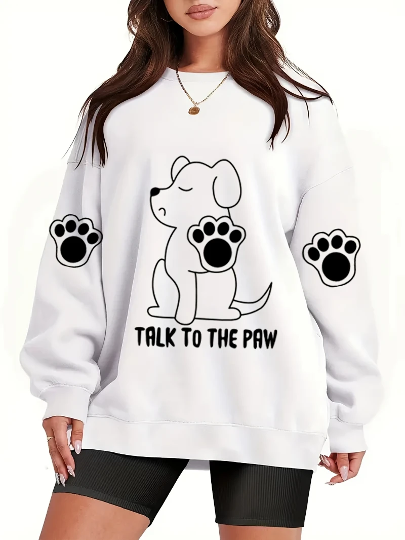 Street Womens Pullover Kawaii Cartoons Cow Printing Hoodie Warm Fleece Crewneck Comfortable Sweatshirt Autumn Female Clothing