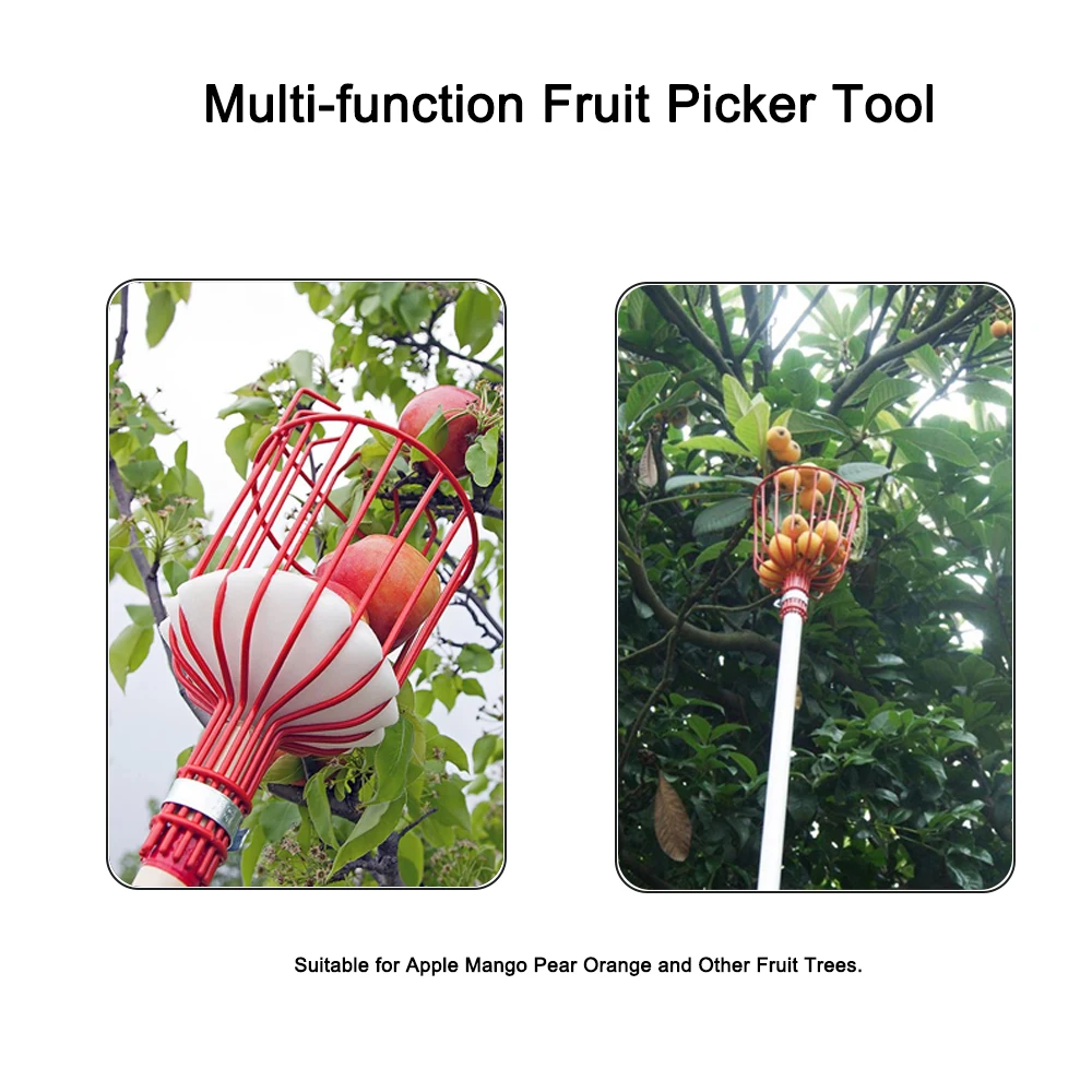 Hand Tools Fruit Picker Portable Fruits Catcher Basket For Picking Apple Peach Citrus Pear Garden Picking Device Deep Basket