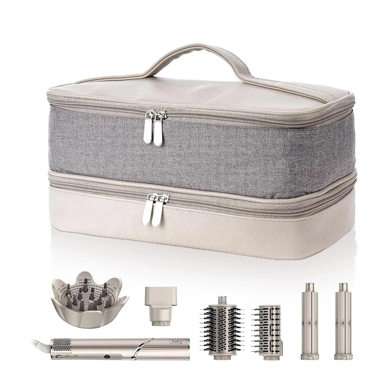 حقيبة تخزين مجفف الشعر، مقاومة للماء، حقيبة حمل متعددة الوظائف بطبقة مزدوجة