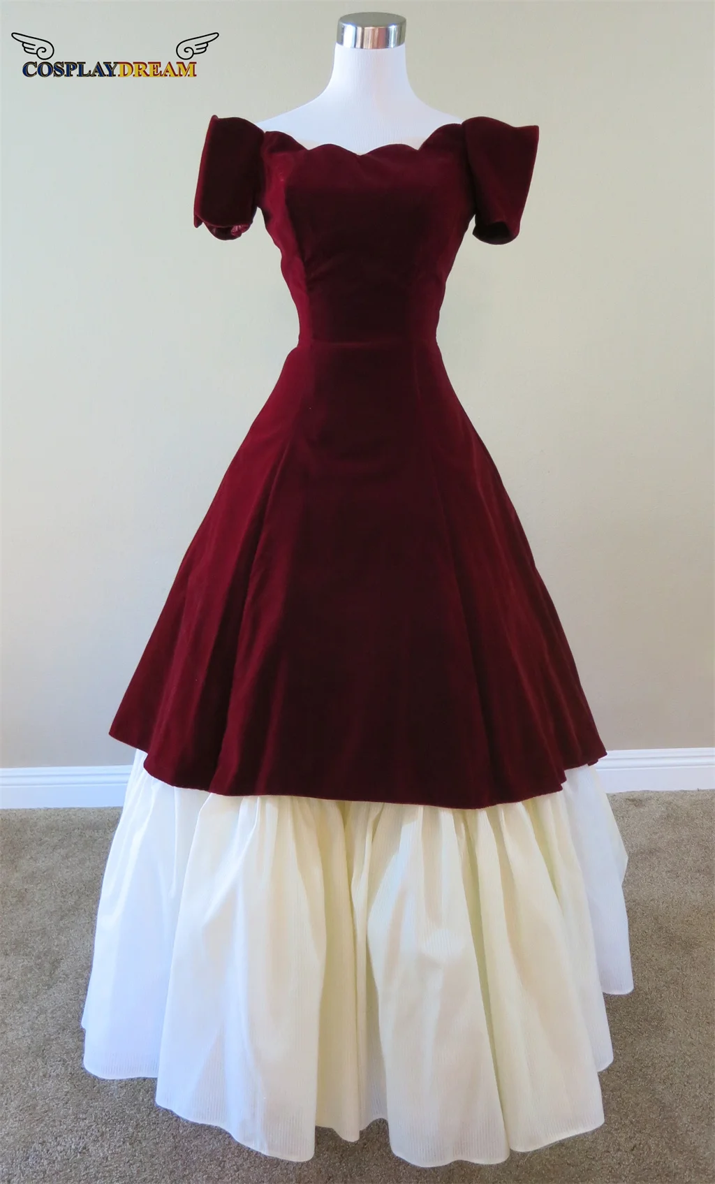 Historical Victorian Velvet red and white ball dress Vintage Victorian Elegant Evening Dresses Princess Dresses Birthday Dresses