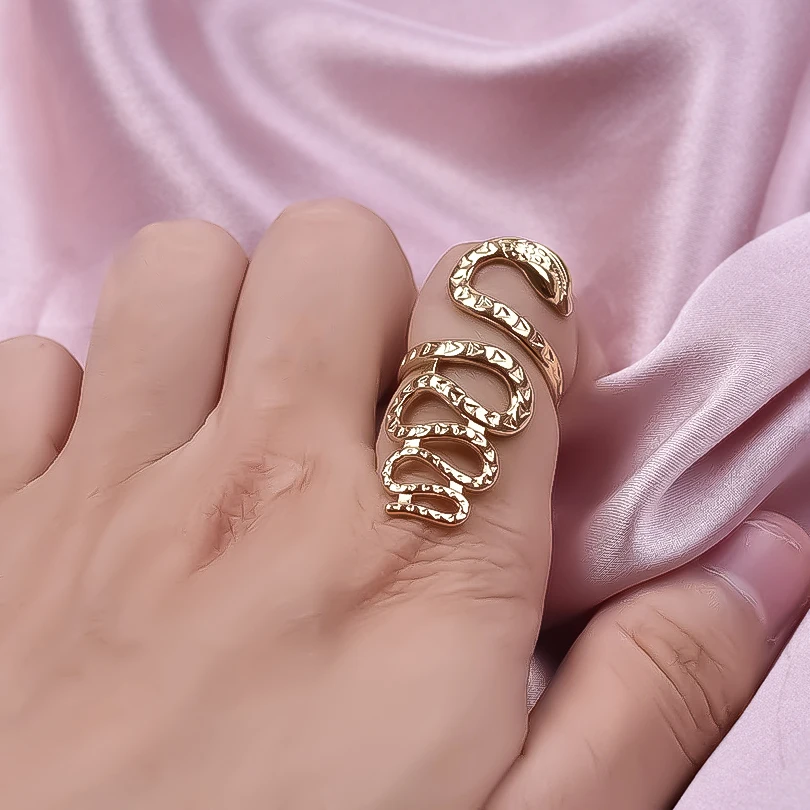 6 sztuk/partia moda stylowe DIY pierścionki ze stali nierdzewnej spersonalizowane wąż usta regulowany palec serdeczny kobiety biżuteria dziewczyny Party prezent — zdjęcie 4