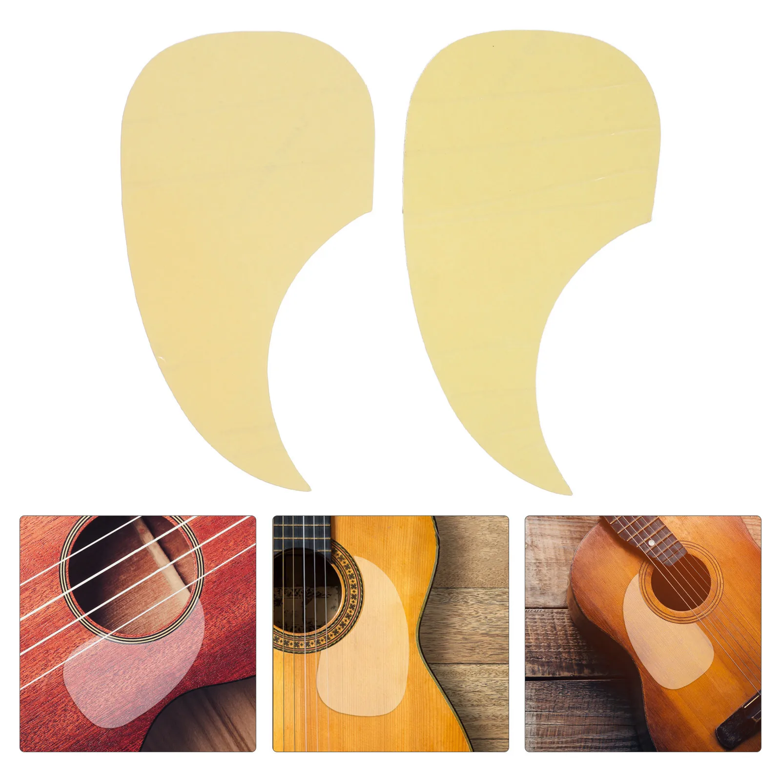 

2Pcs Clear Acoustic Guitar Pick Guards Teardrop PVC Protective Film Guitar Scratch Shield Replacement