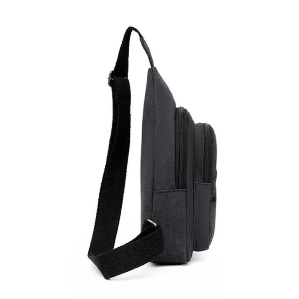 Fashion Canvas Men Chest Bag Light Weight Large Capacity Sling Bag Spatial Layering Crossbody Bag