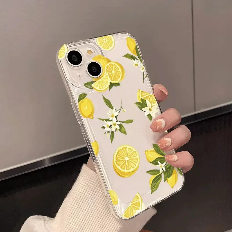 ฤดูร้อนผลไม้มะนาวดอกไม้ClearสําหรับSamsung Galaxy S25 S24 S23 S22 S21 FE Plus Ultra A56 A55 A35 A16 A54 A53 ฝาครอบ