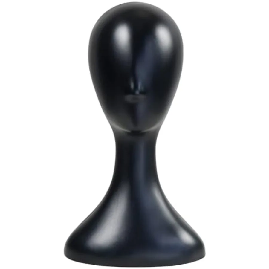 

16-дюймовая профессиональная пластиковая черная голова манекена с разъемом для универсального дисплея и укладки париков, шапок, масок, головных уборов