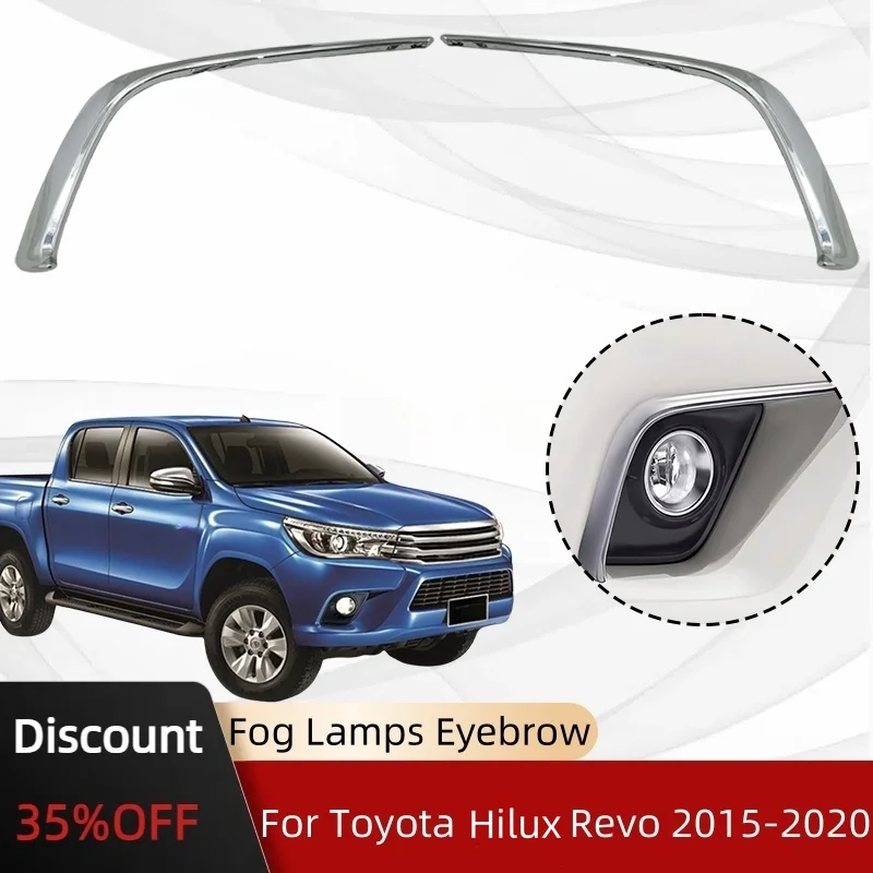 

Cars Accessories Chrome Fog Lamps Eyebrow Cover Trim For Toyota Hilux Revo 2015 2016 2017 2018 2019 2020 Car Exterior