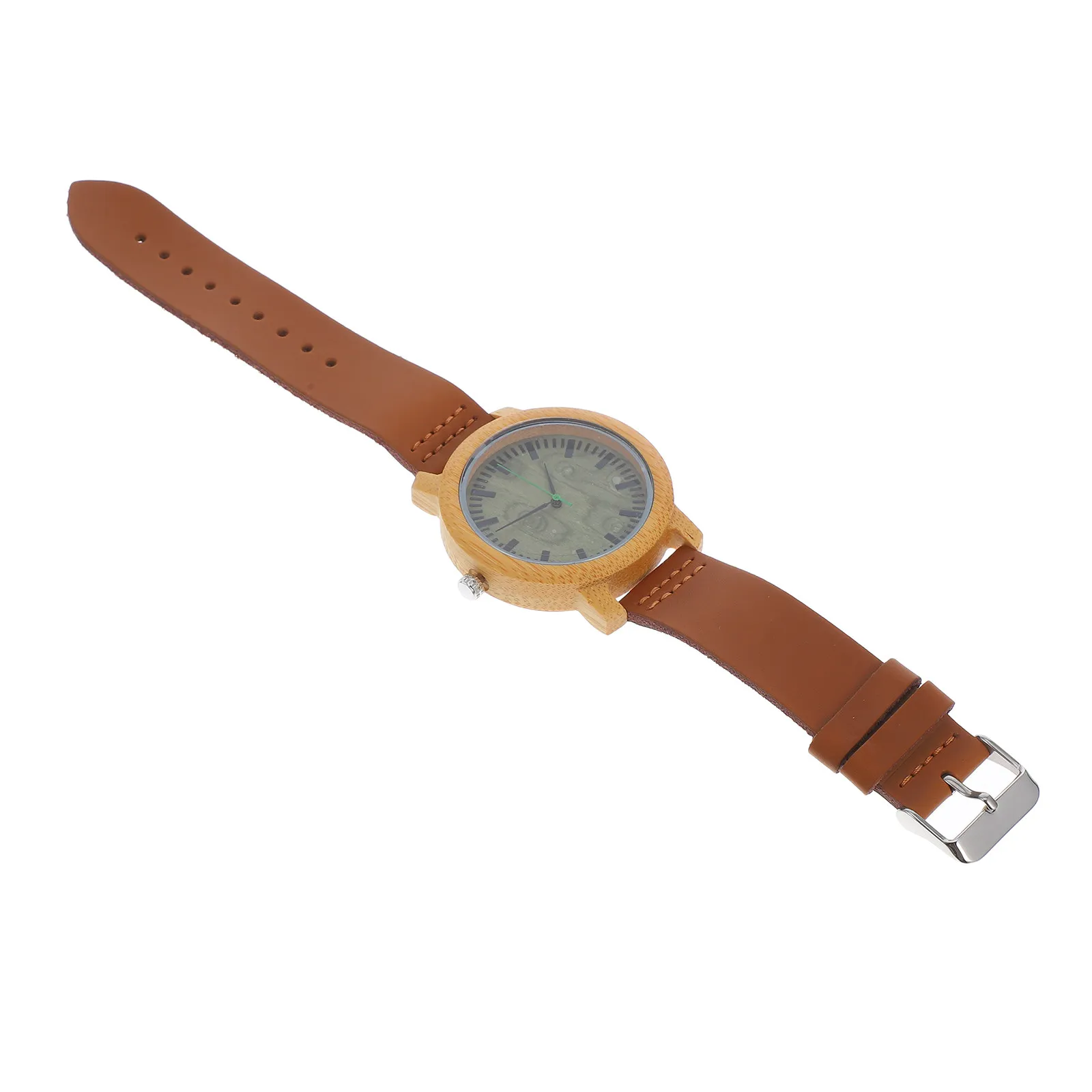 

Mens Handmade Casual Bamboo Quartz Movement Wood Watch Analog Strap Lightweight Wristwatch for Business Travel Gifts