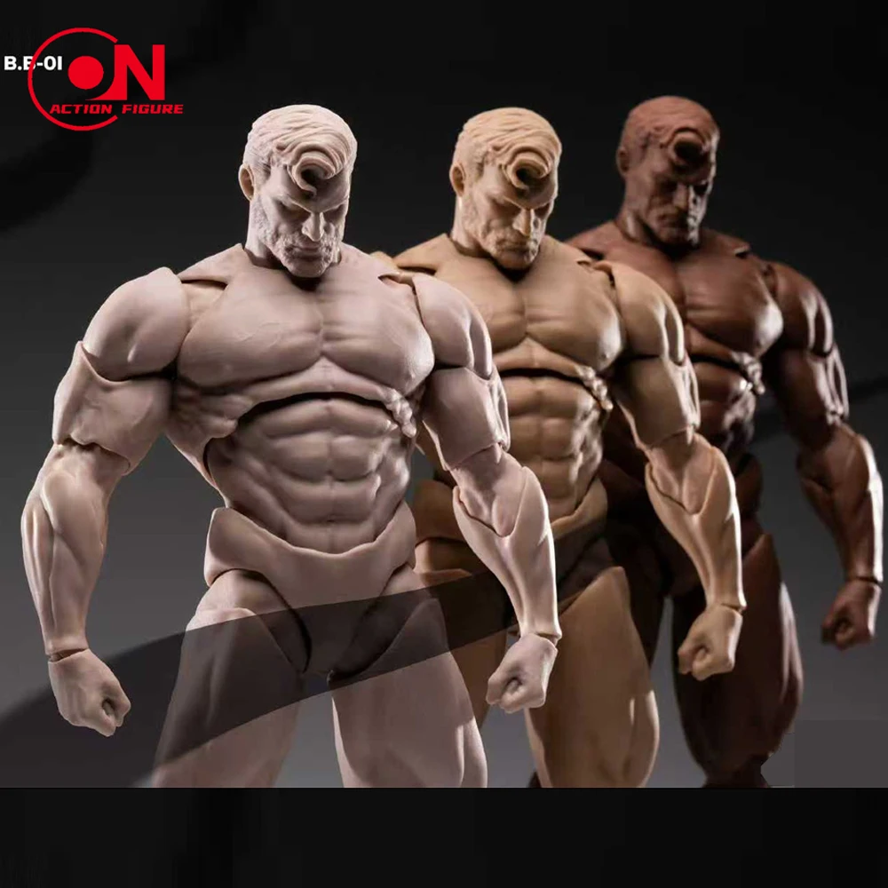 1/12 MORFIG Super Mobiele Mannelijke Spierlichaam met 7 Paar Handen Wit/Geel/Zwarte Huid 6.7 inch Mannelijke Soldaat Action Figure Body