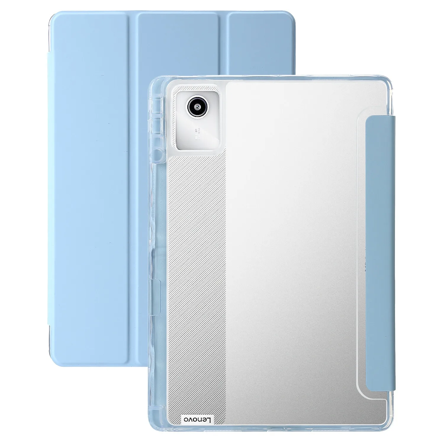 With Pencil Holder Case for Lenovo Tab M11 Xiaoxin Pad 2024 Translucent Back Soft Protective Case Tab Idea 11 XiaoxinPad 2025