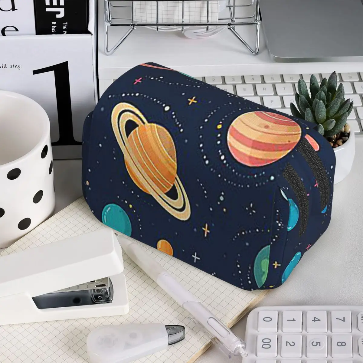Solar System Space Planets Universe Pencil Case for Boy Girl School Pen Box Pencil Bag Stationery Supplies Pen Holder Bag